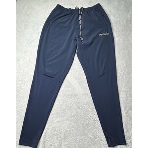 Vanquish Mens M Navy Training Pants Athletic Stretch Reflective Logo